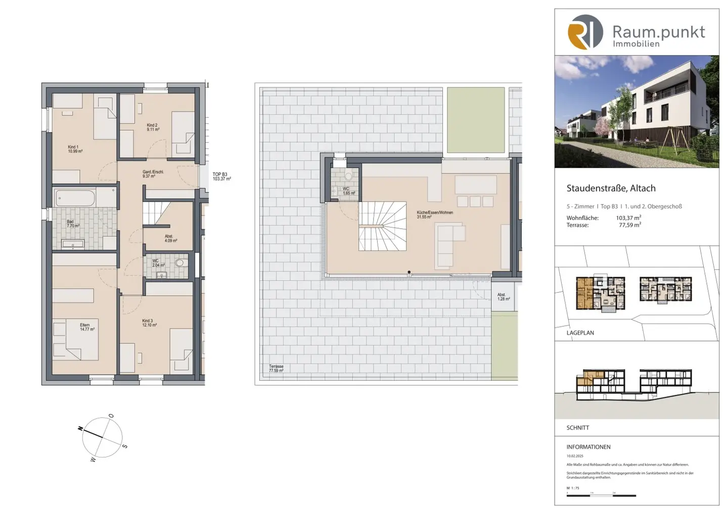 Maisonette apartment new build terrace