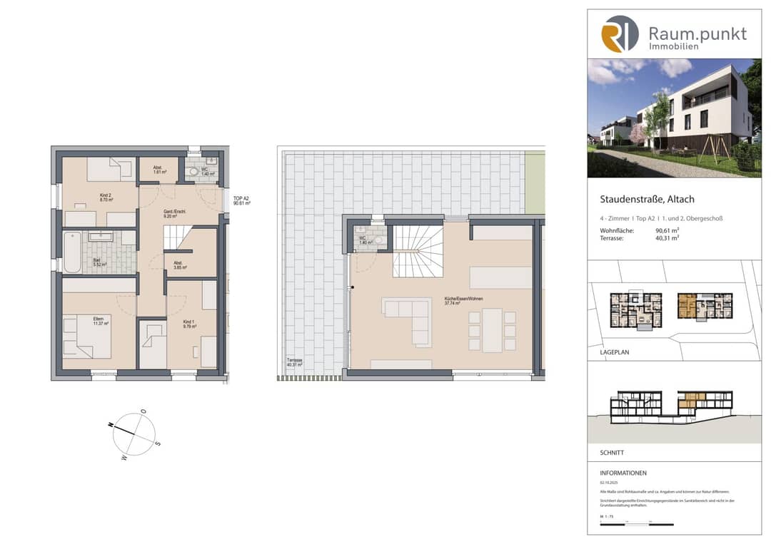 Maisonette apartment with terrace and fiber internet