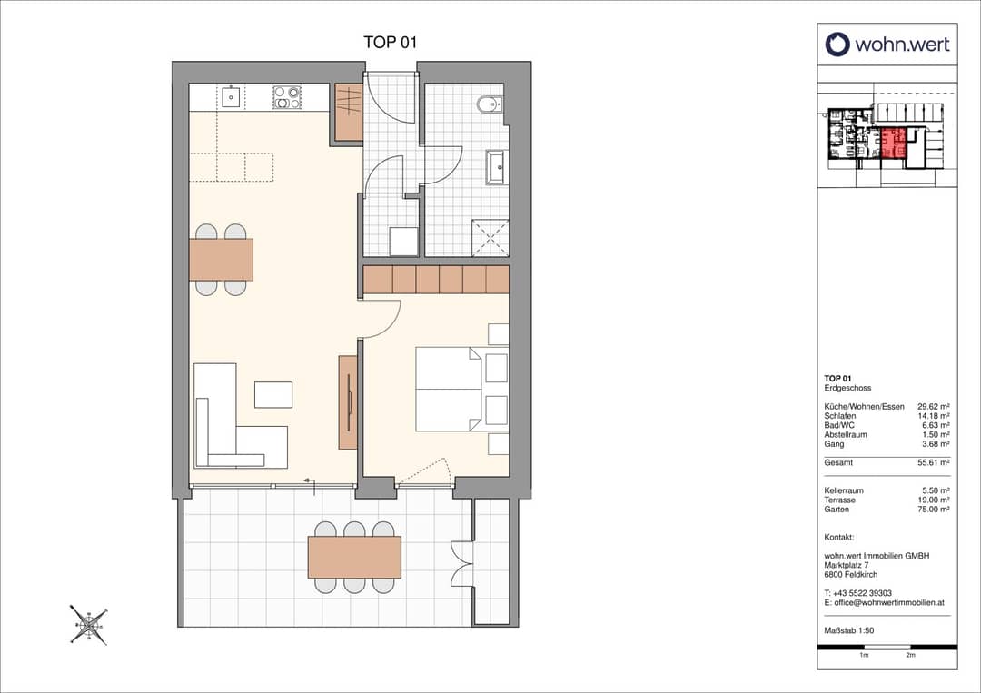 Ground floor apartment garden terrace new build