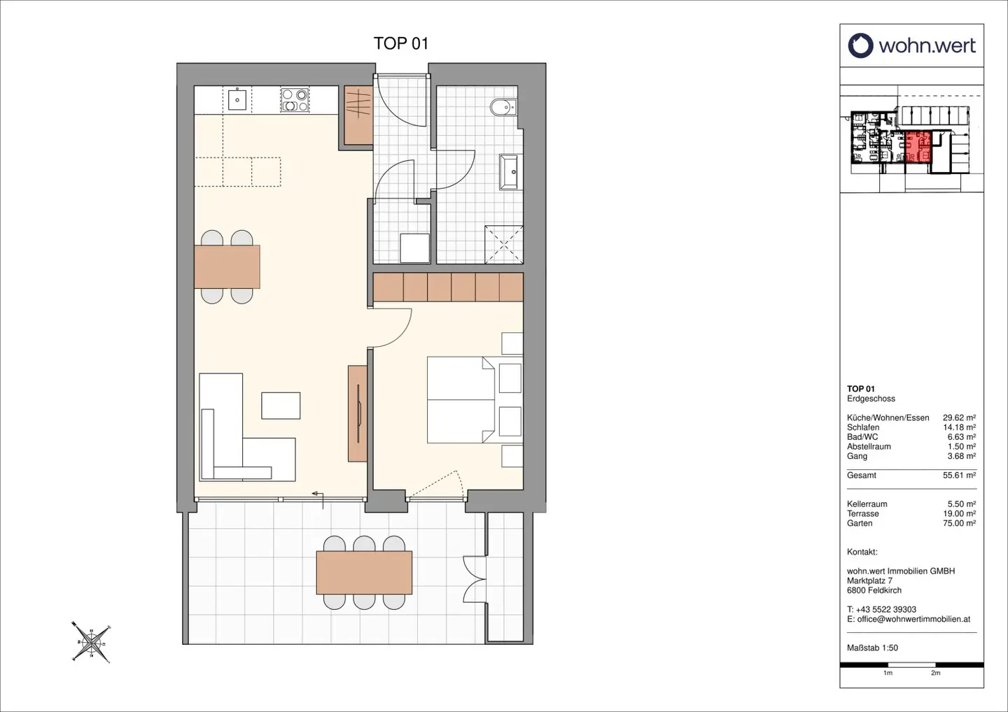 Ground floor apartment garden terrace new build