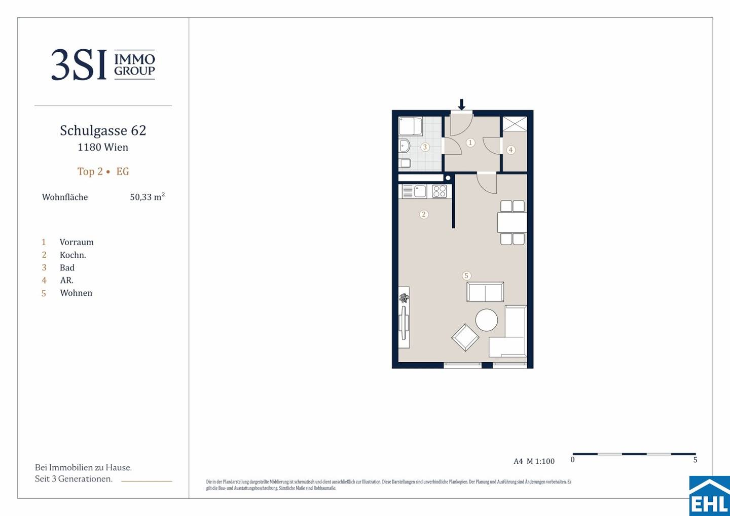 Ground floor apartment with garden near Schubertpark