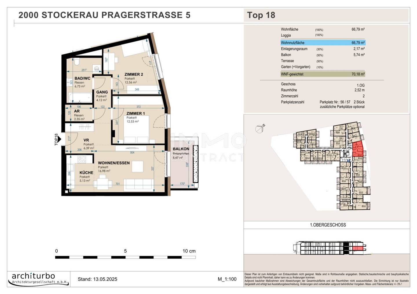 Moderne Etagenwohnung mit Balkon und Aufzug
