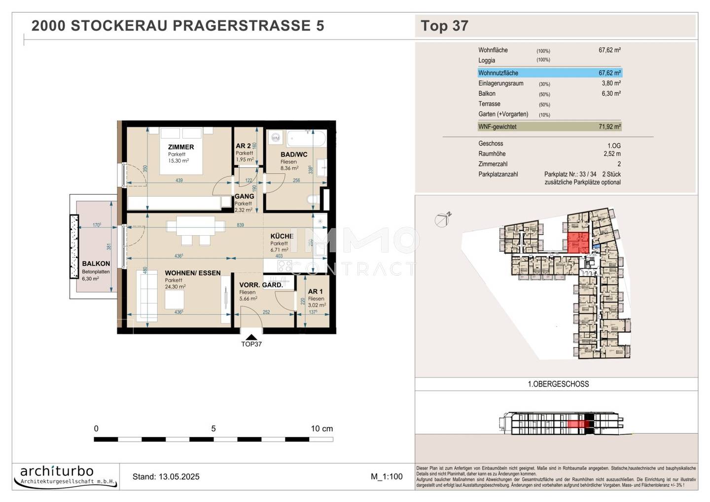 Wohnung mit Balkon und Tiefgarage nahe Zentrum