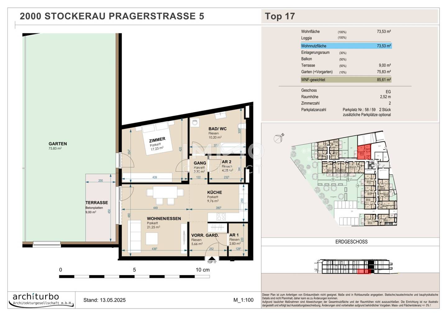 Wohnung im Erdgeschoss mit großem Garten nahe Stockerau Zentrum
