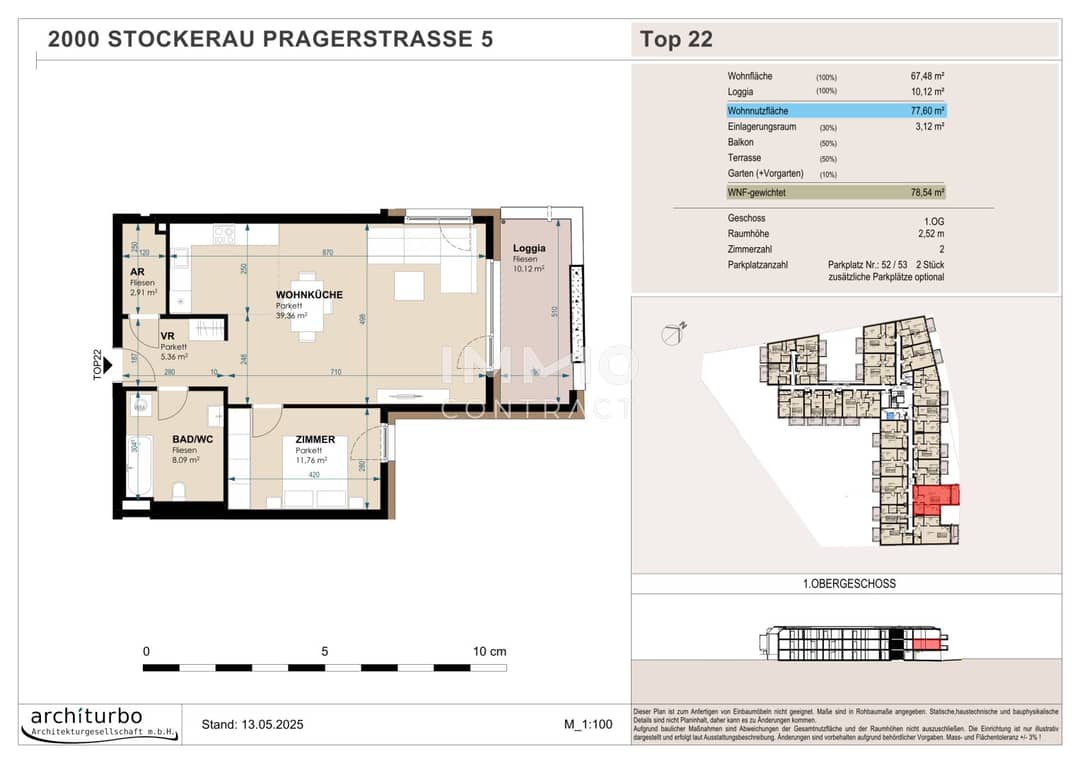Wohnung mit Loggia nahe Zentrum