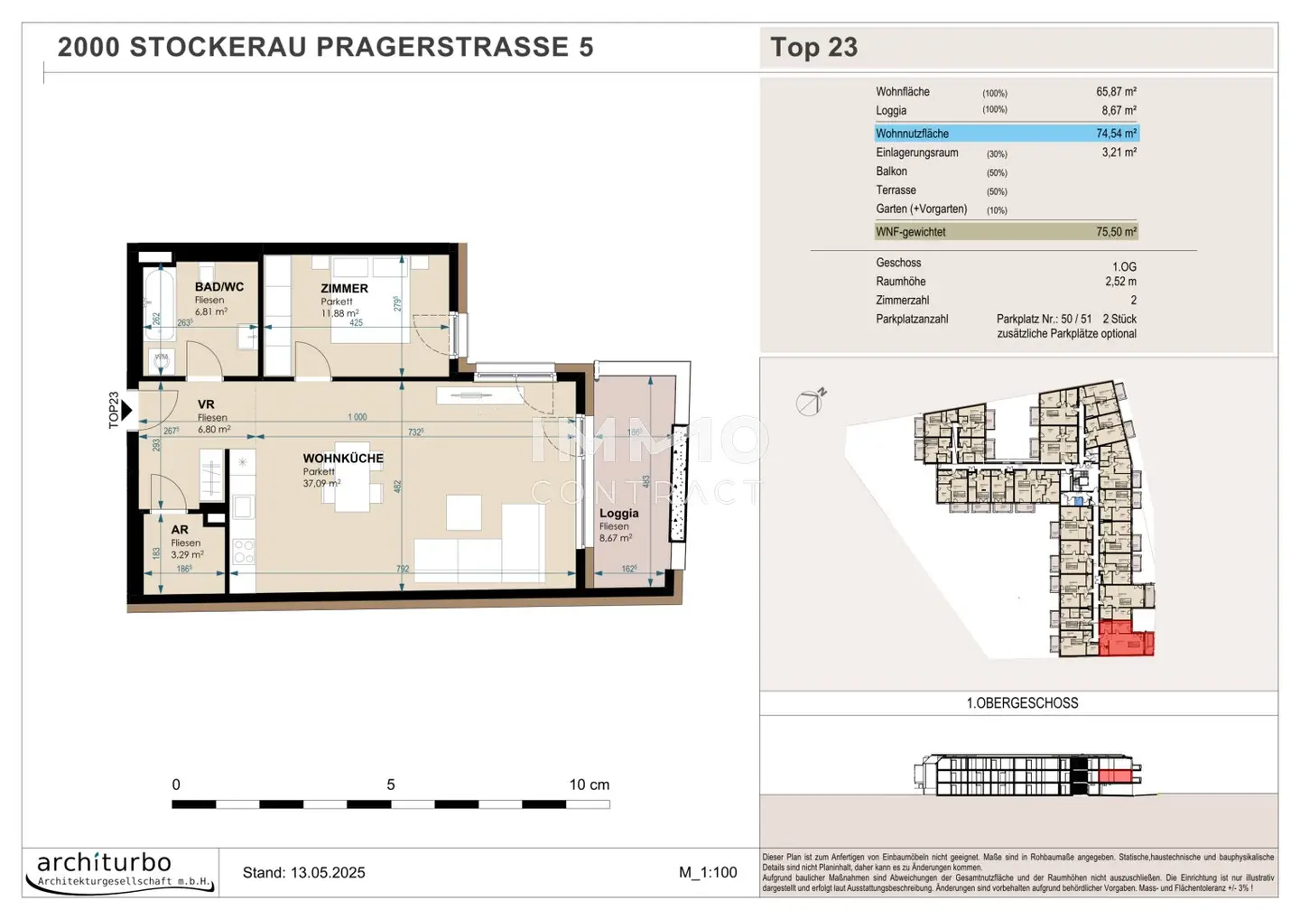 Apartment with loggia near town center