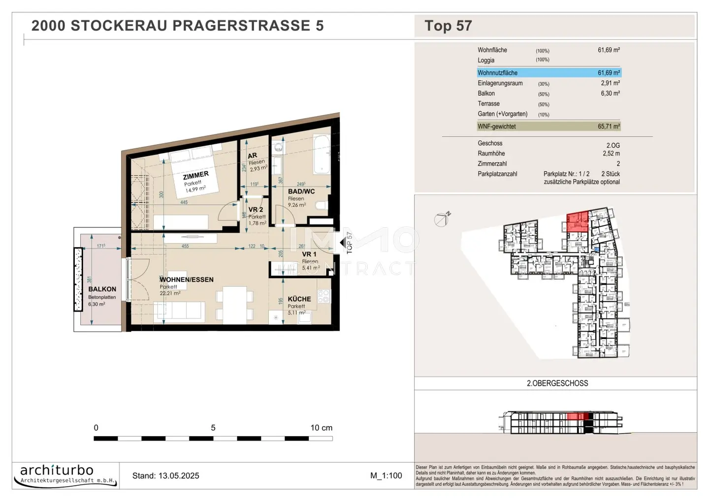 New apartment with balcony and lift near center