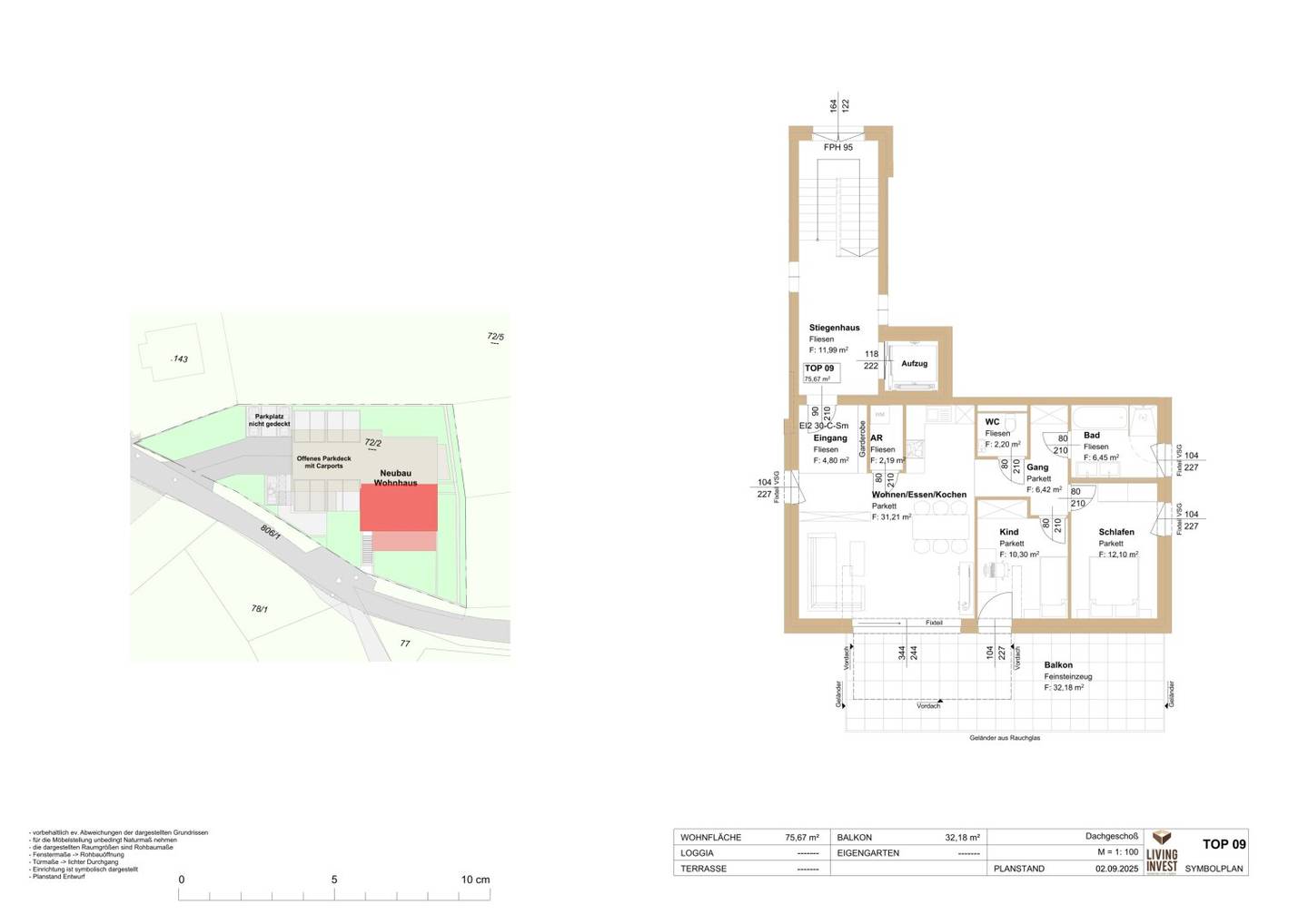 Penthouse mit 32 m² Sonnenterrasse Parkview Linz