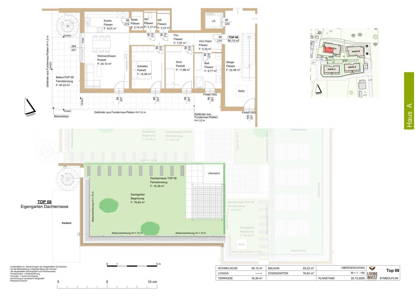 Penthouse mit Dachgarten und Südwestausrichtung