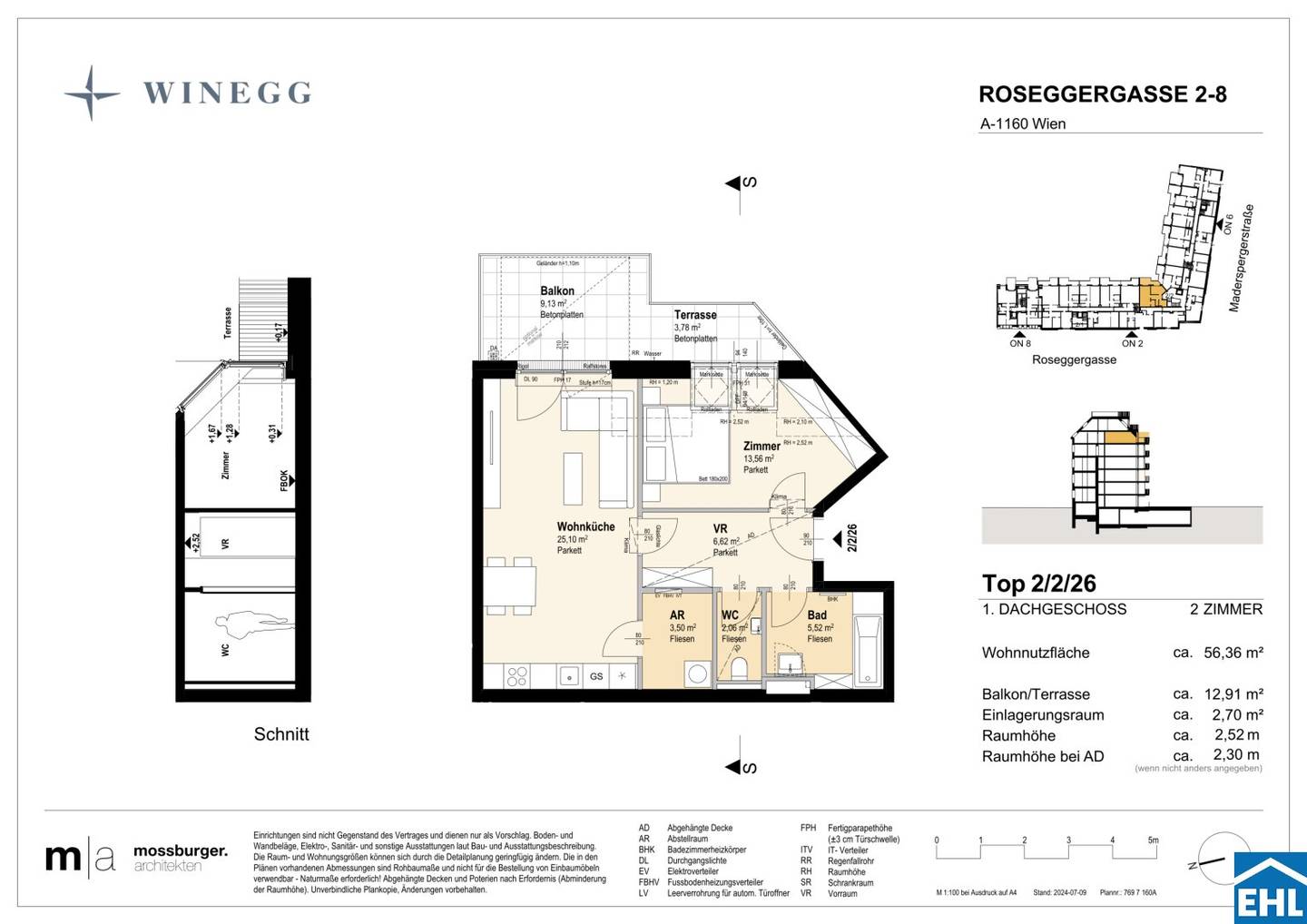 New build apartment near Wilhelminenberg with balcony and terrace