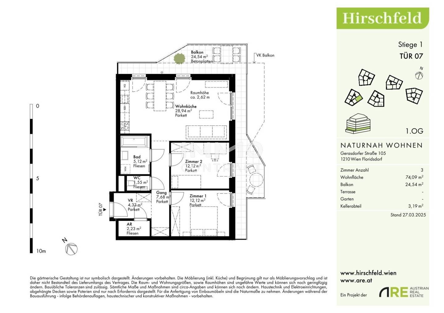 Apartment in Hirschfeld new build first occupancy balcony