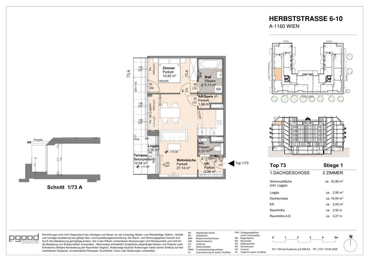 Dachgeschosswohnung am Arik Brauer Park Terrasse