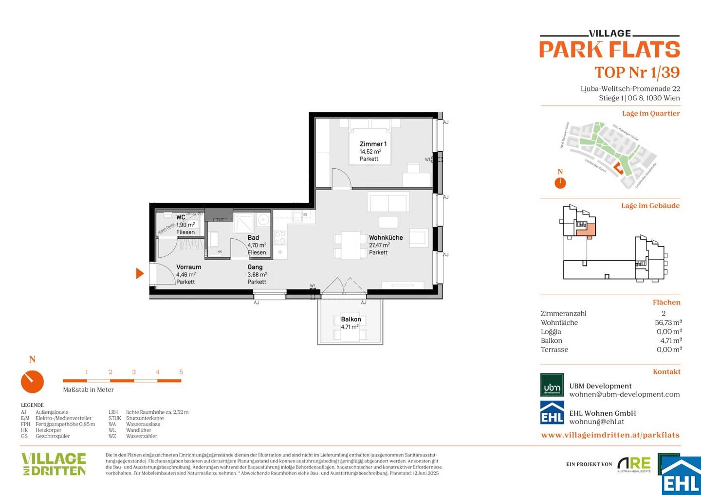 Vorsorgewohnung near park first occupancy