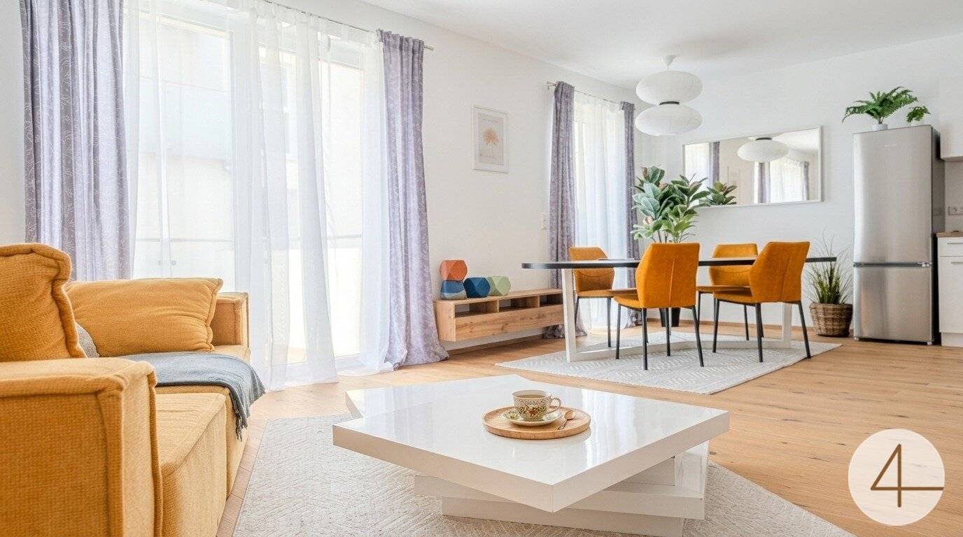 Neubauwohnung mit Balkon und offener Wohnküche
