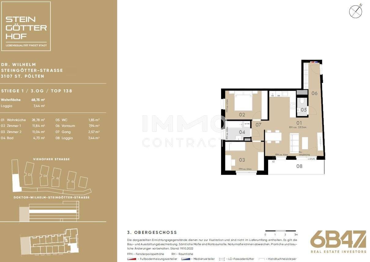 New build apartment with loggia and geothermal