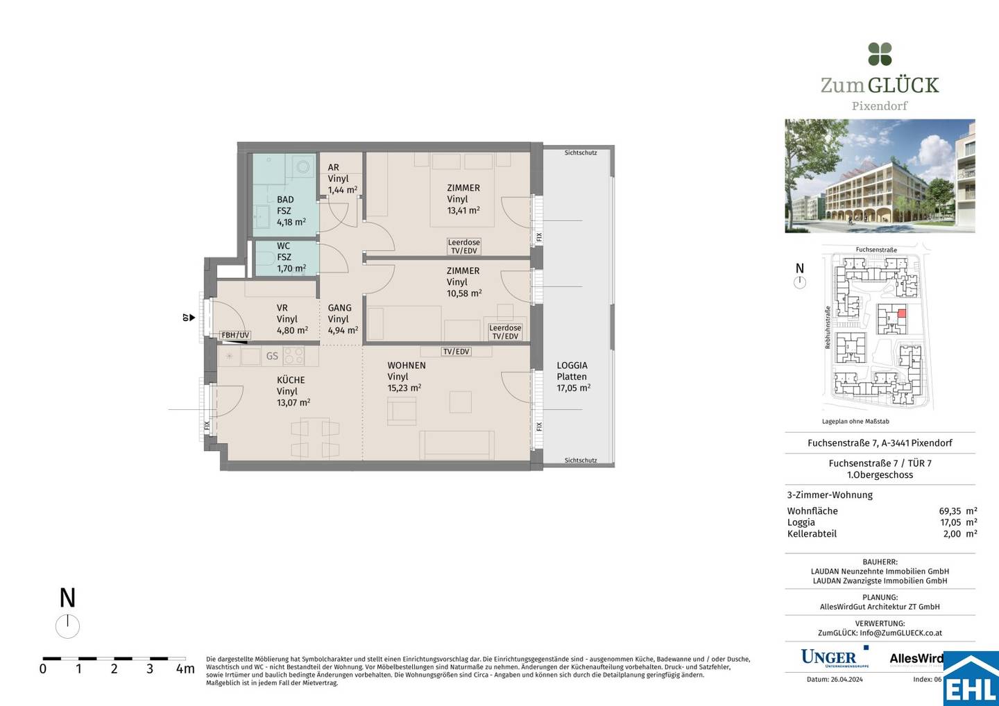 Neubau Erstbezug Wohnung im Grünen mit Balkon