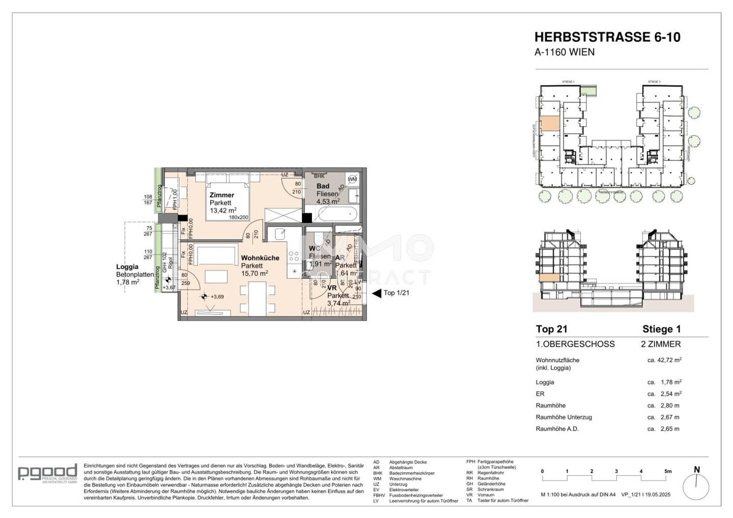 Apartment with park view in a new build with loggia