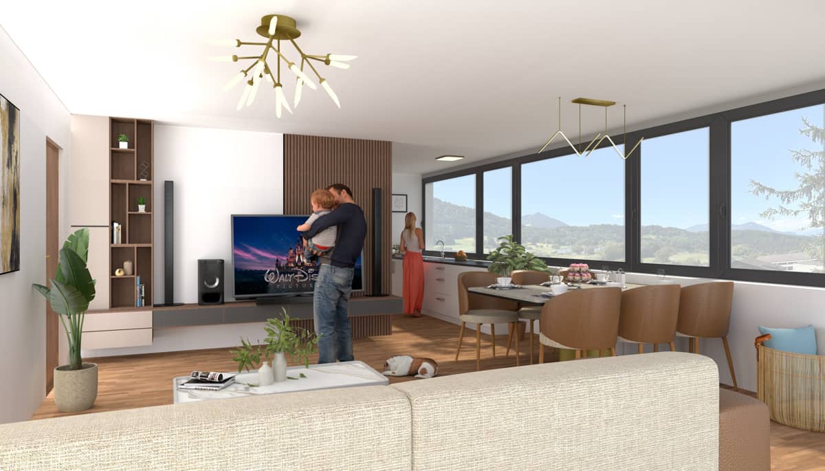 Newly built Dachgeschosswohnung with balcony