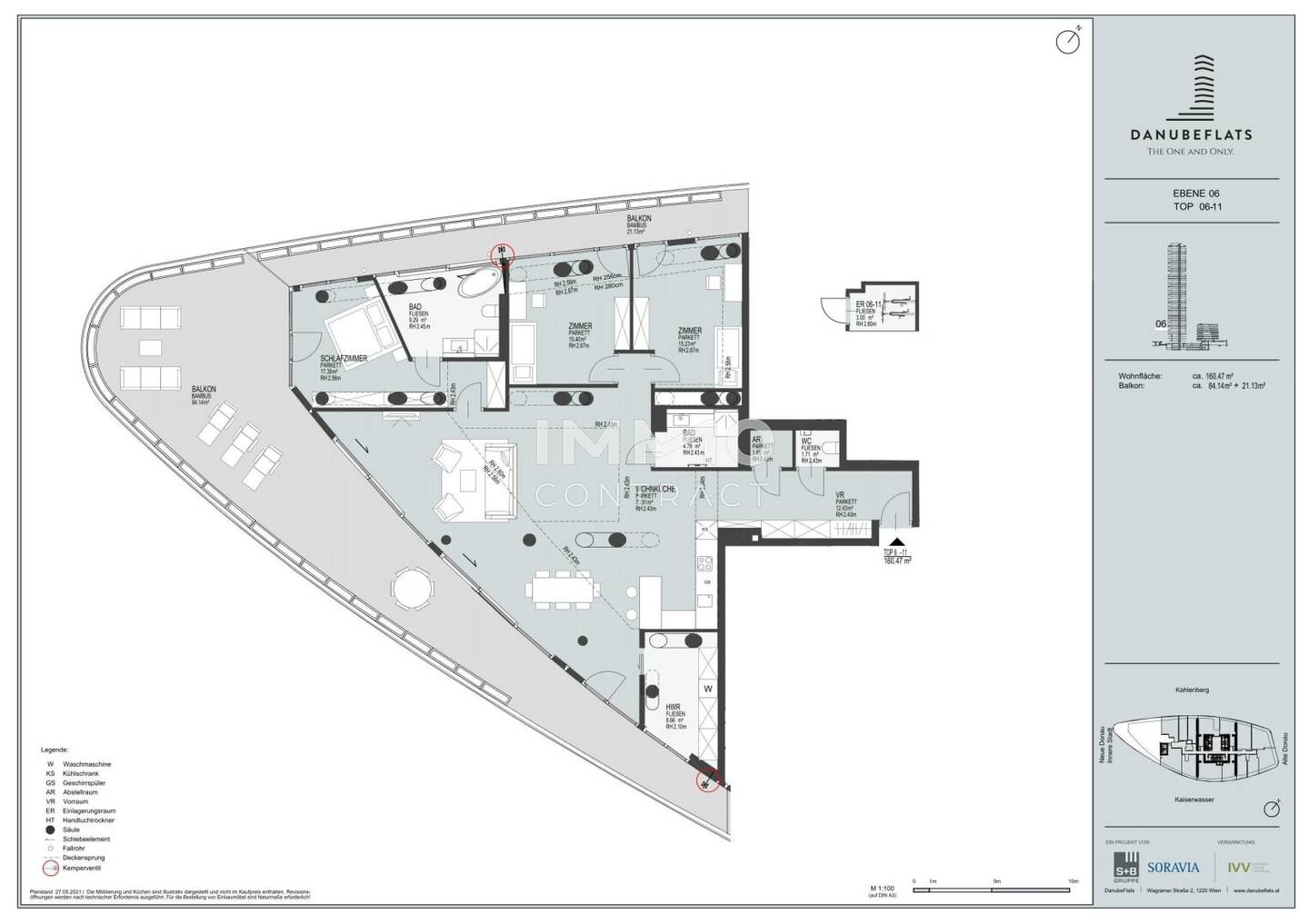 Apartment first occupancy balcony Danube Island