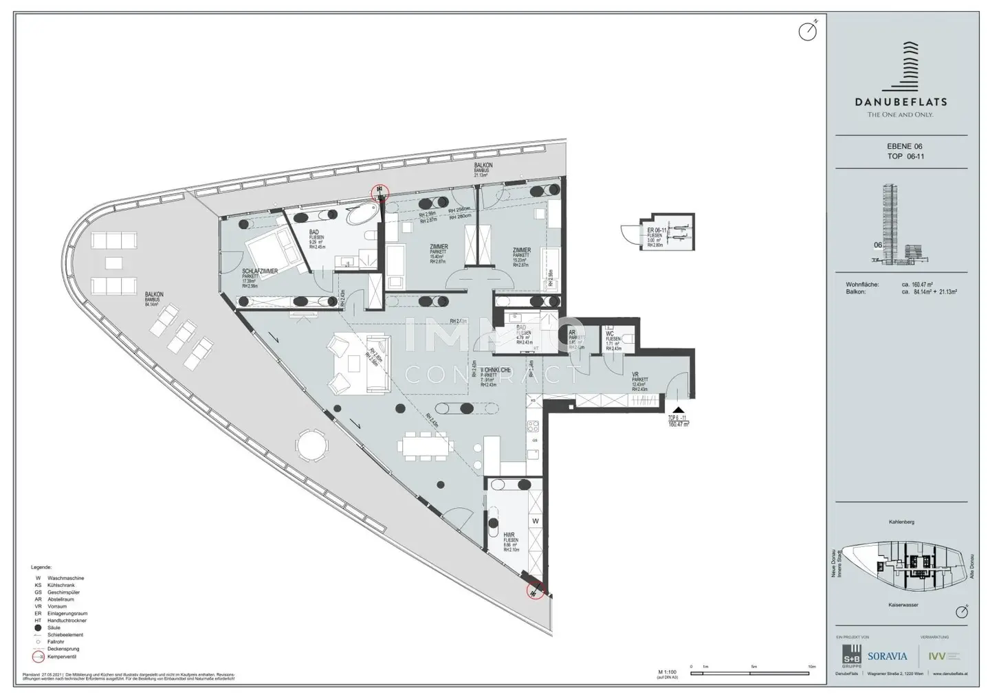 Wohnung Erstbezug Balkon Donauinsel
