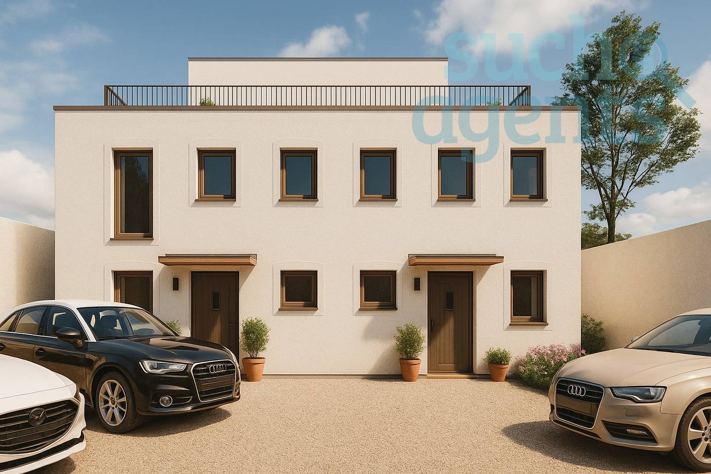 Neubau-Doppelhaushälfte in Massivbauweise inkl. 2 Parkplätzen