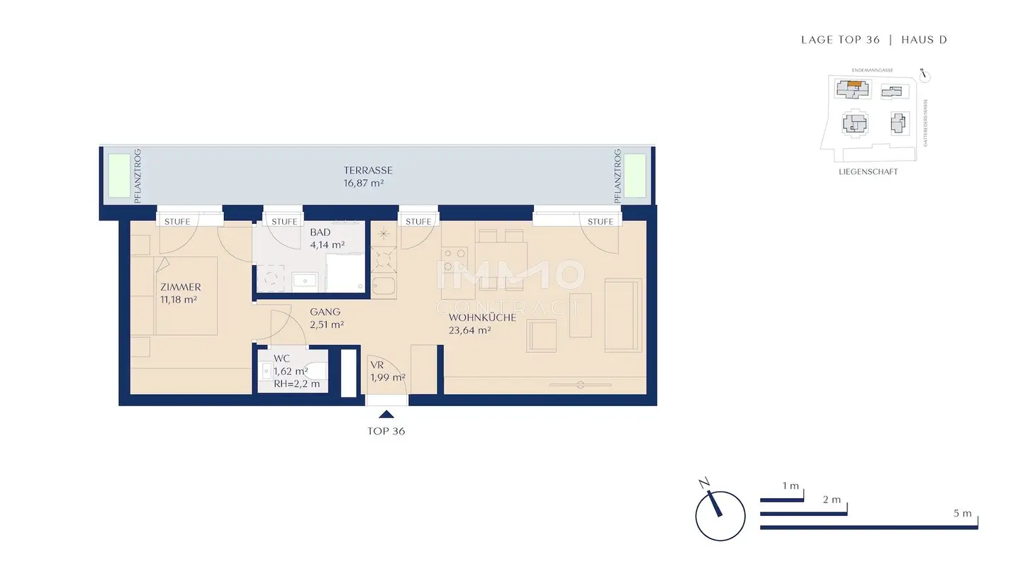Attic apartment new build terrace