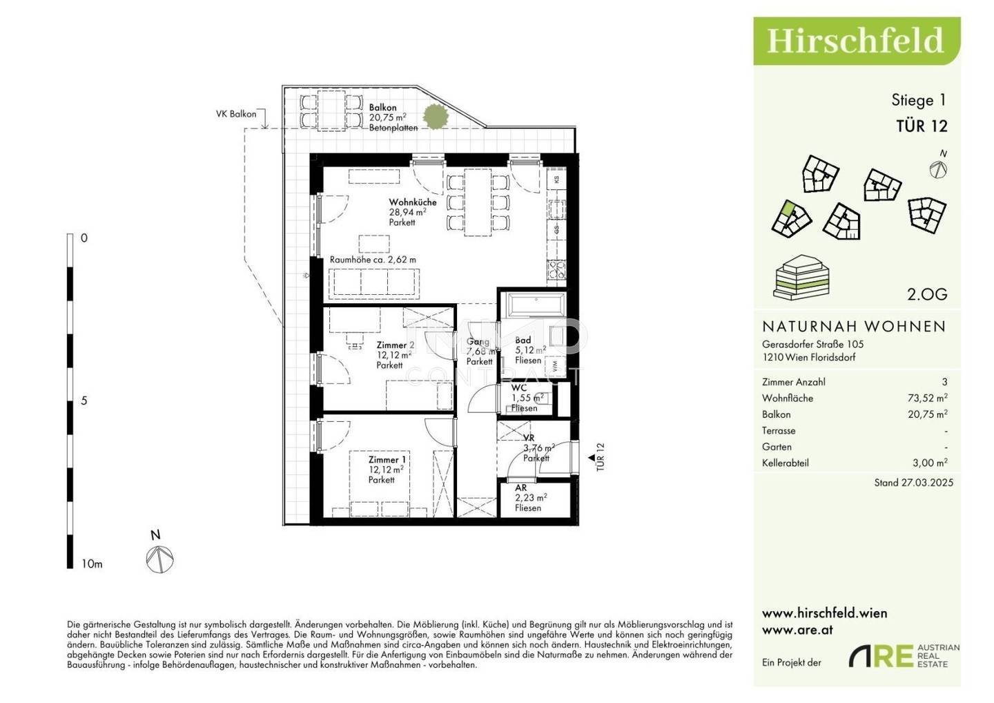 Top-Angebot: 3-Zimmer-Balkonwohnung – hochwertig & nahe U1 Leopoldau