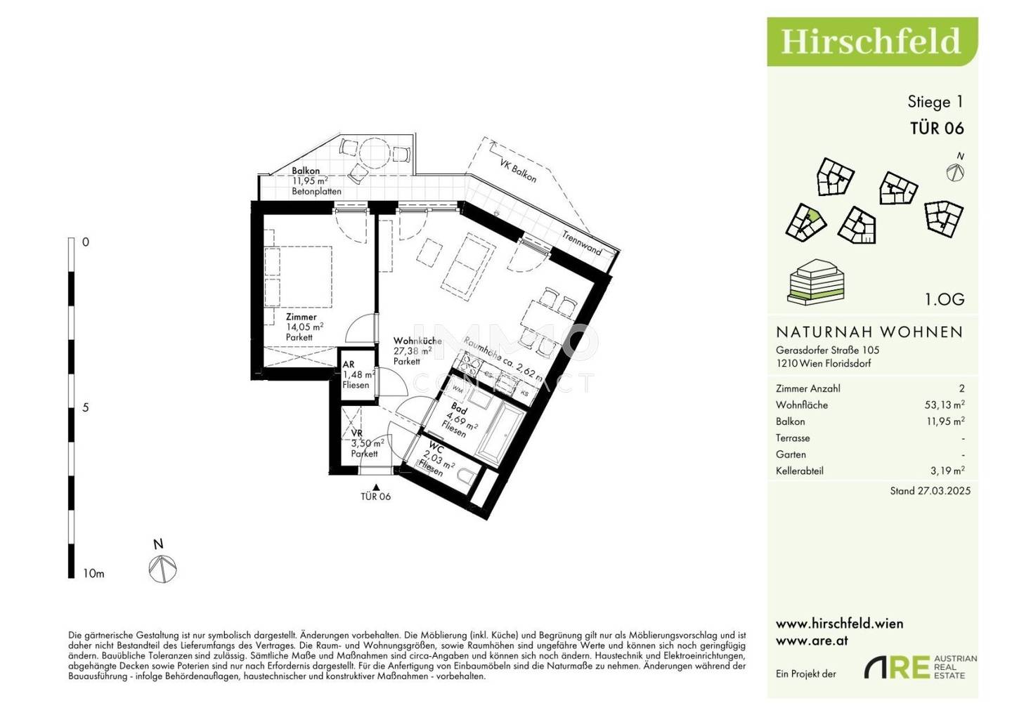 Neubauwohnung mit Balkon und Gartennutzung im Hirschfeld