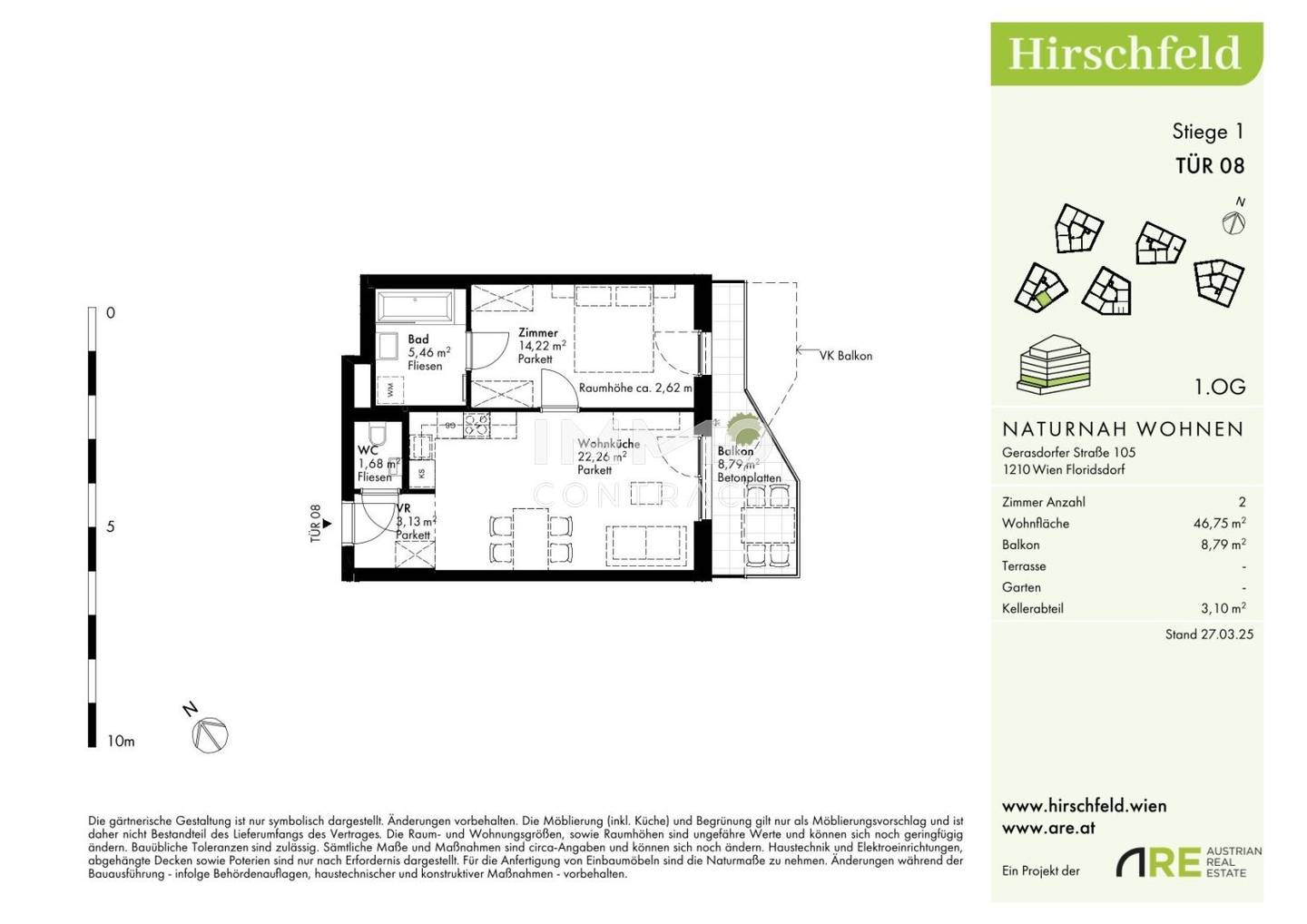 Brand new apartment near U1 with balcony