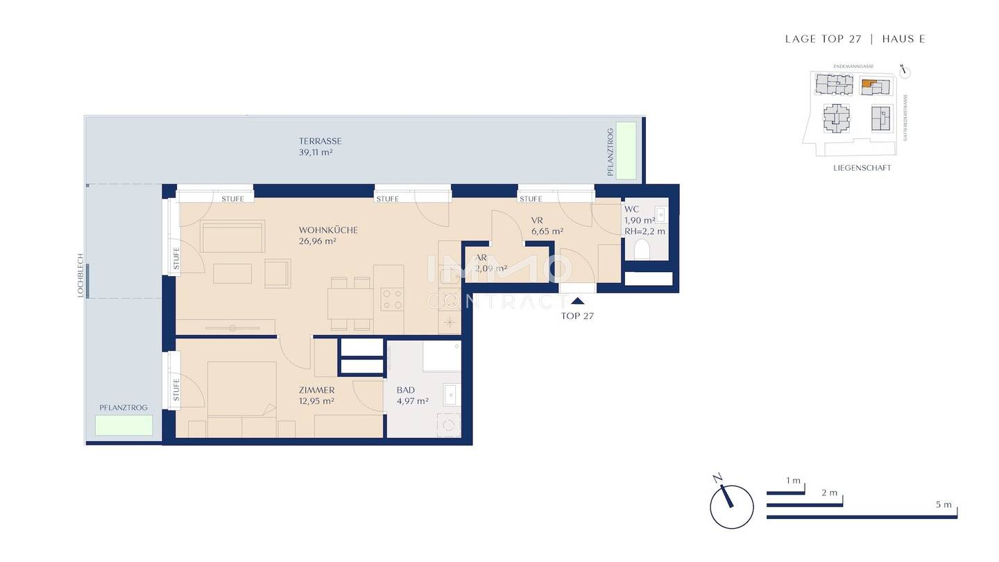 Attic apartment with large terrace first occupancy