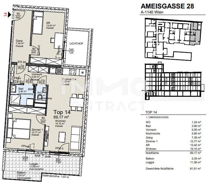 No commission apartment with green view and built-in kitchen