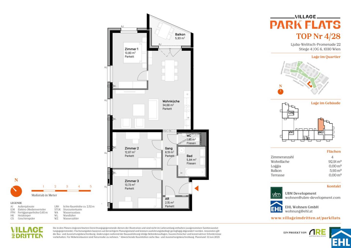 Apartment new build balcony near park