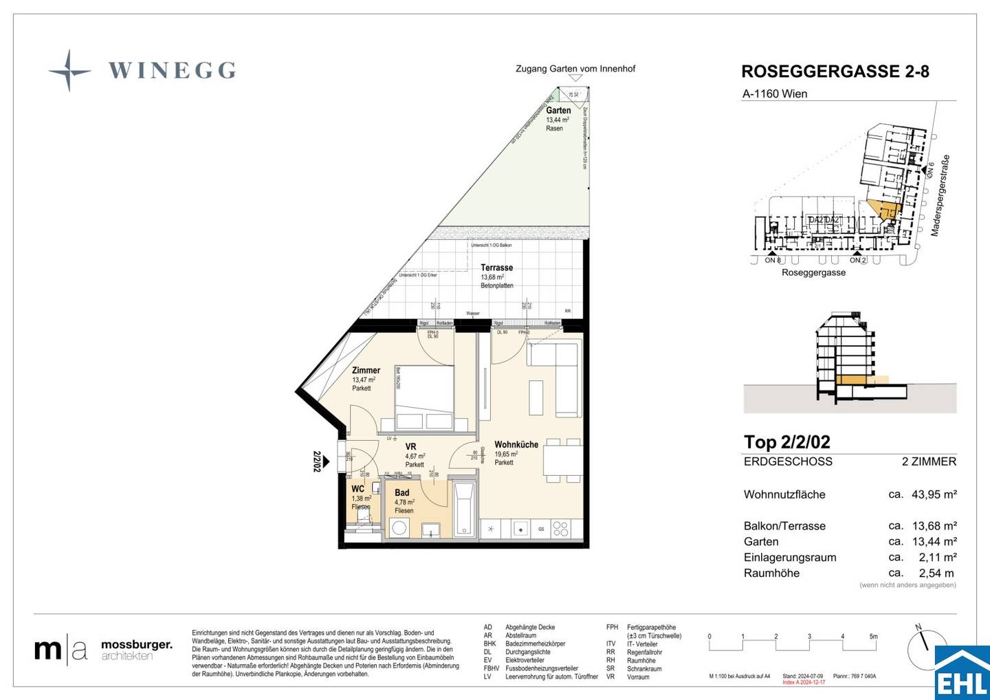 Erdgeschosswohnung mit Privatgarten und Balkon
