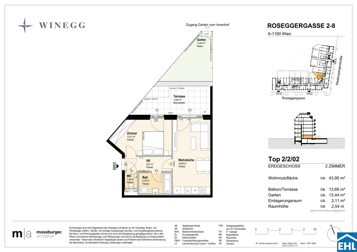 Erdgeschosswohnung mit Privatgarten und Balkon