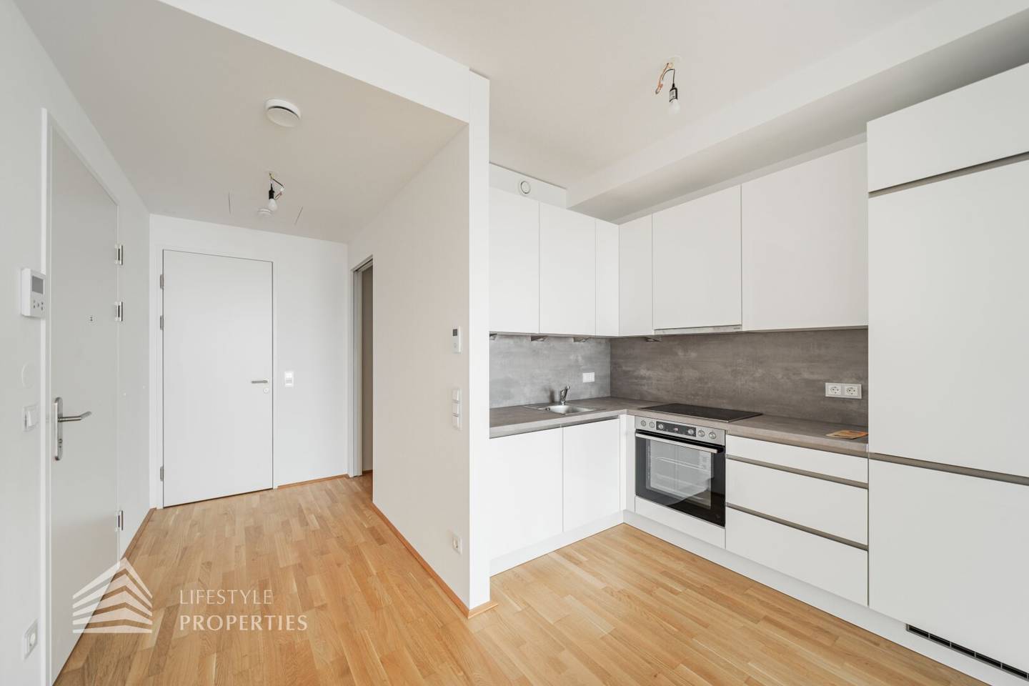 Apartment first occupancy balcony with Donauinsel view