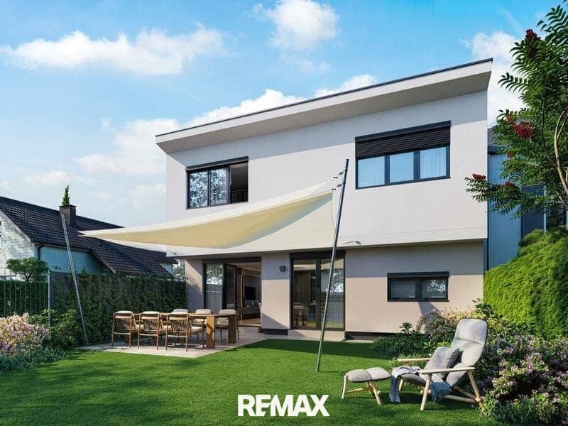 Neubau-Einfamilienhaus in ruhigem Essling, 106,5 m², Terrasse