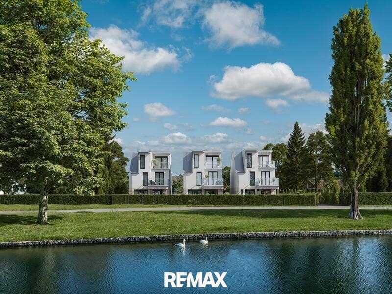 Neubau-Einfamilienhaus direkt an der Alten Donau mit großem Garten