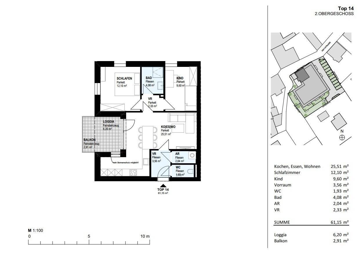 Wohnung Neubau Erstbezug Loggia Zentrum