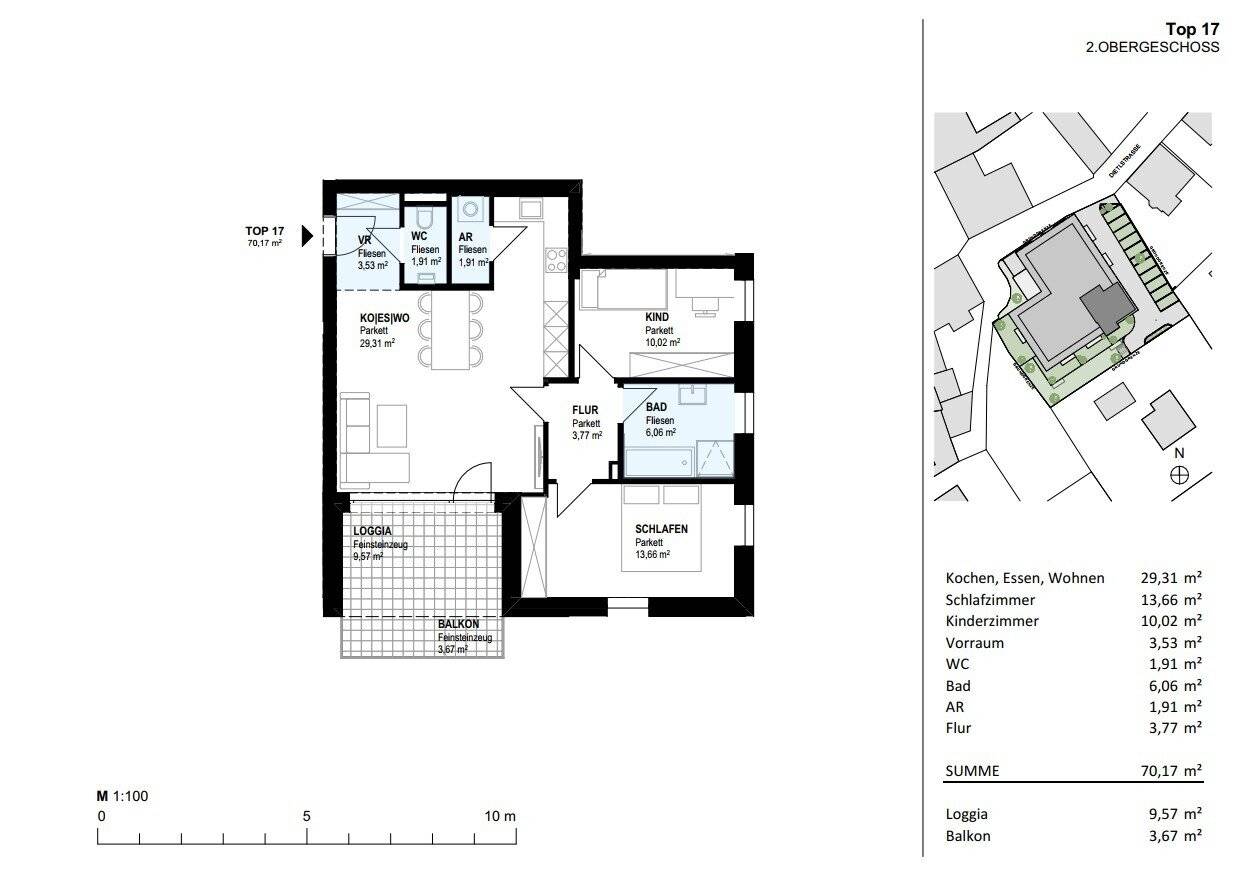 Wohnung im Zentrum Erstbezug Terrasse