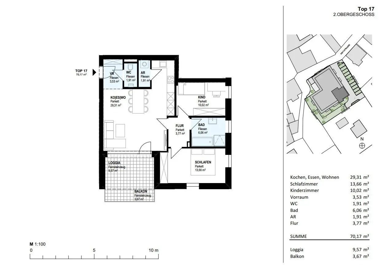 Wohnung im Zentrum Erstbezug Terrasse
