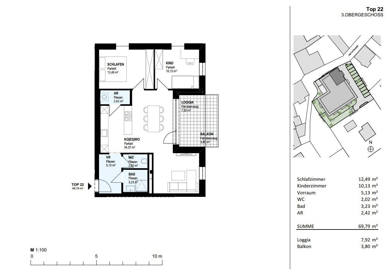 Neubauwohnung mit Loggia Erstbezug im Zentrum