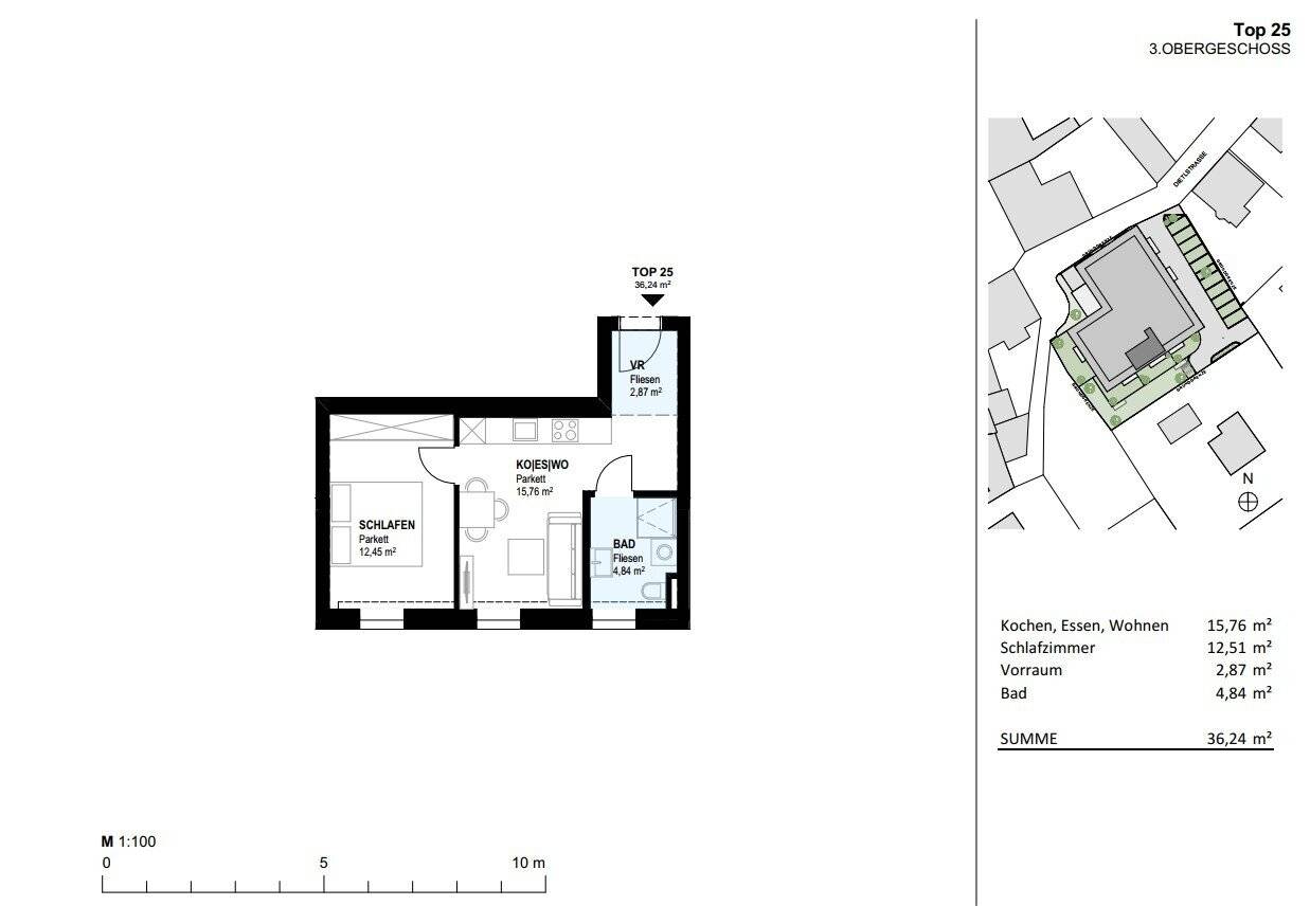 Newly built apartment first occupancy on third floor