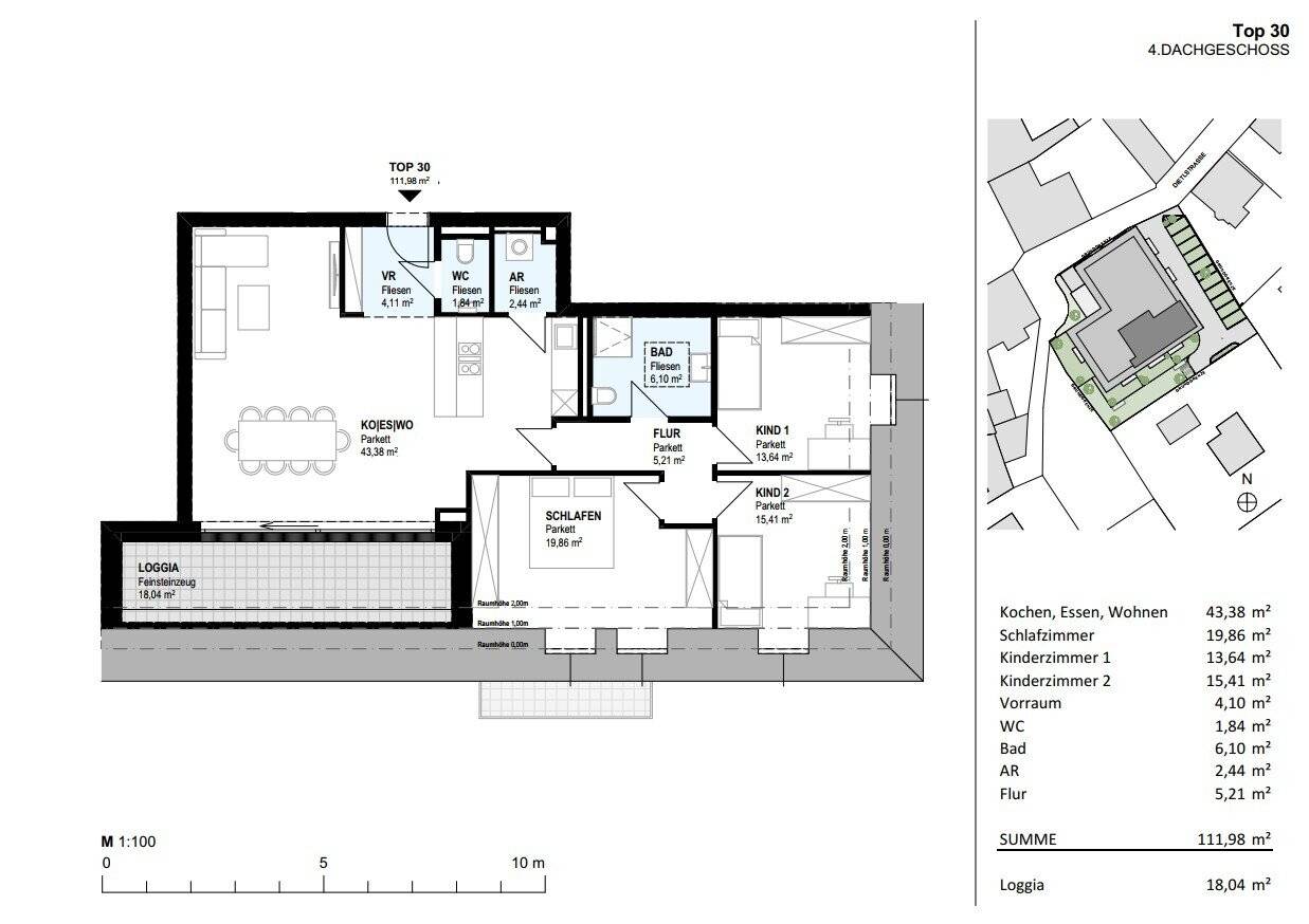 Penthouse first occupancy central Square loggia