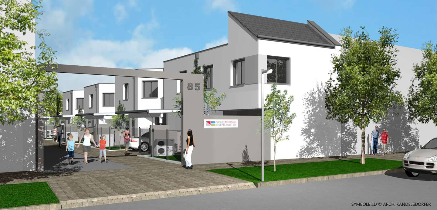 Neubau-Reihenhaus in Parndorf, Hauptstraße - Fußbodenheizung & Balkon