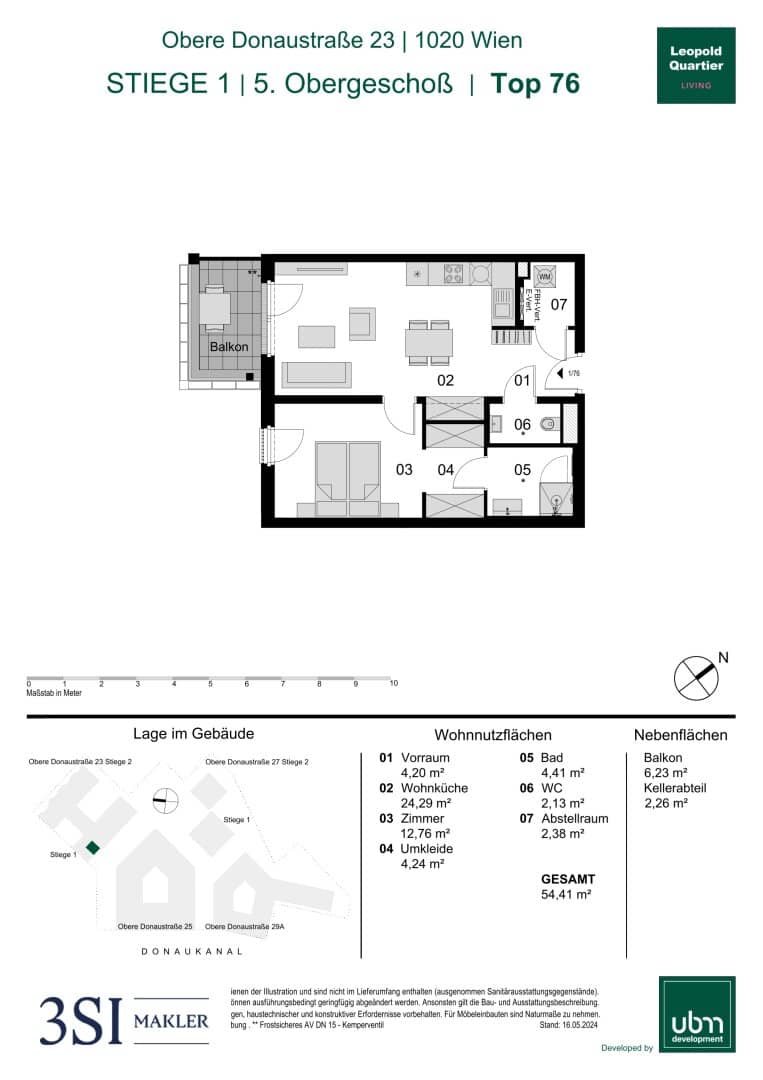 Wohnung Neubau Erstbezug im Augarten mit Balkon