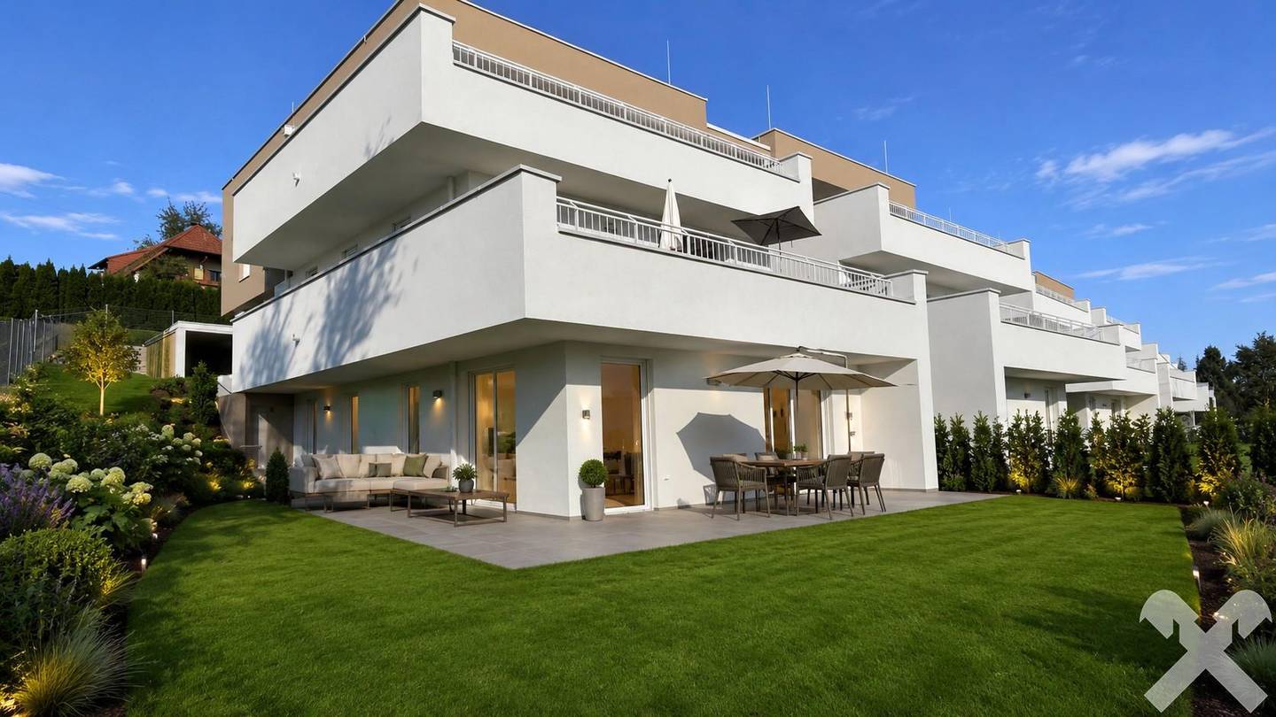 Ground floor apartment with large garden and view