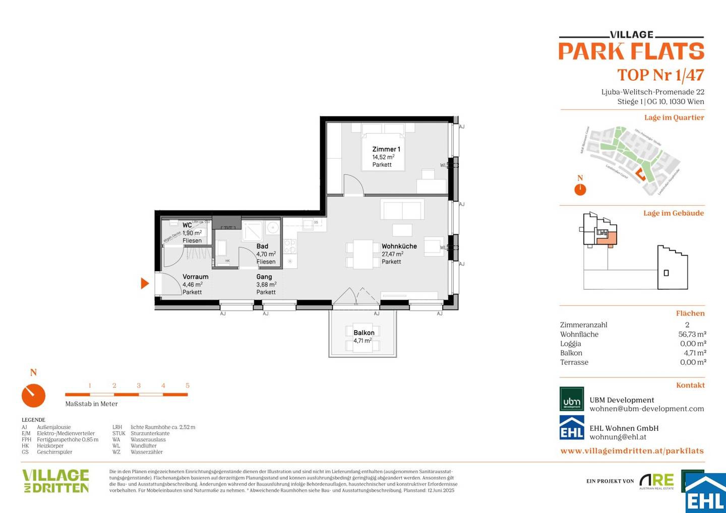 Newly built apartment near park in third district