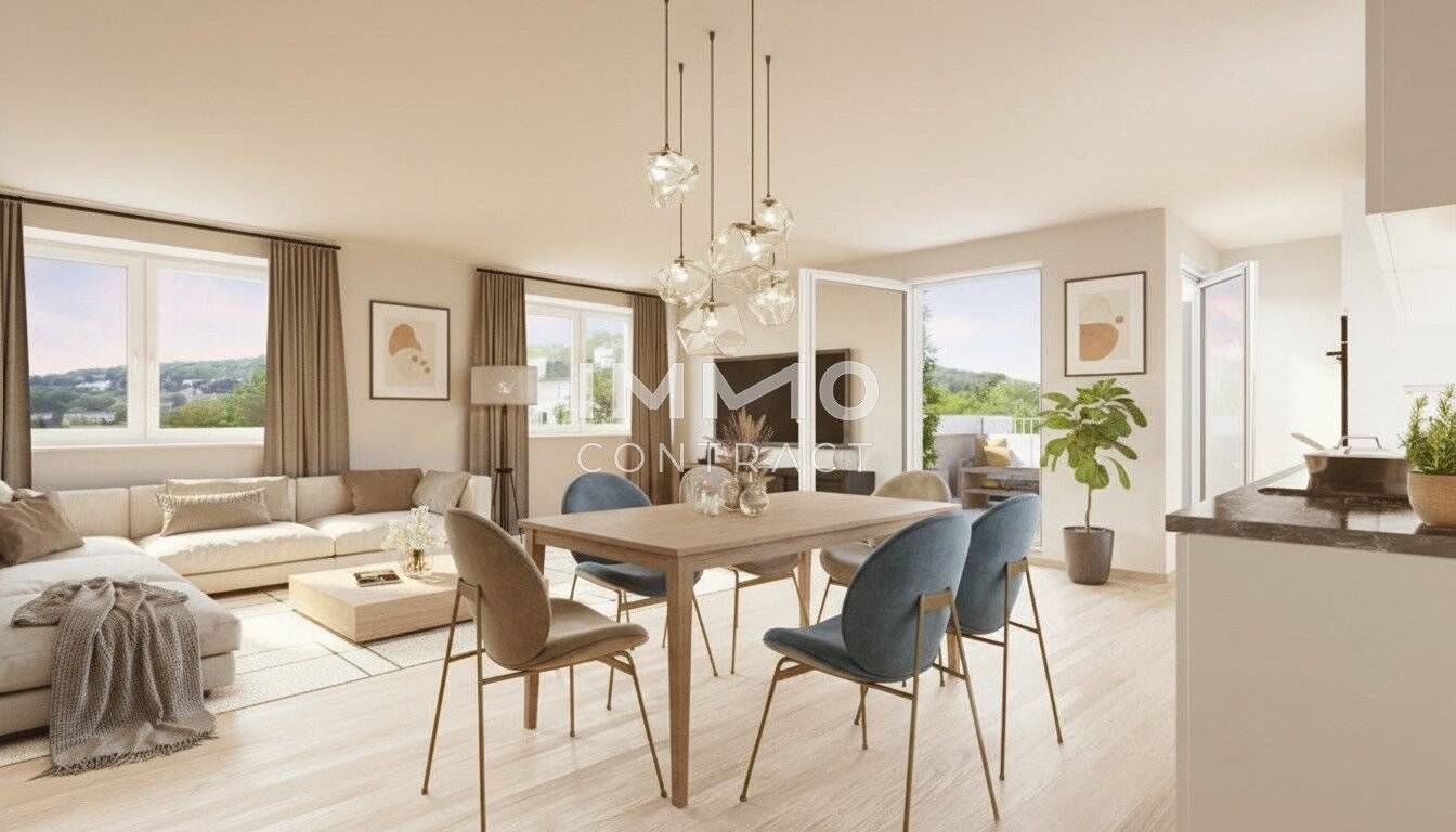 Top floor apartment in a new construction with balcony and kitchen included