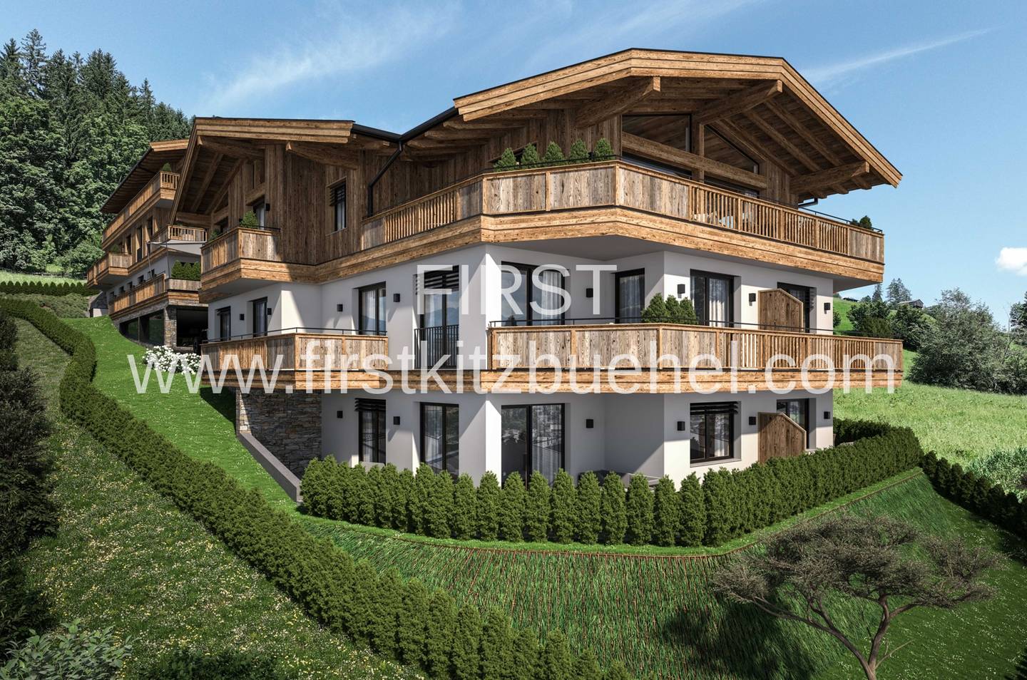 Top floor apartment with panoramic mountain views