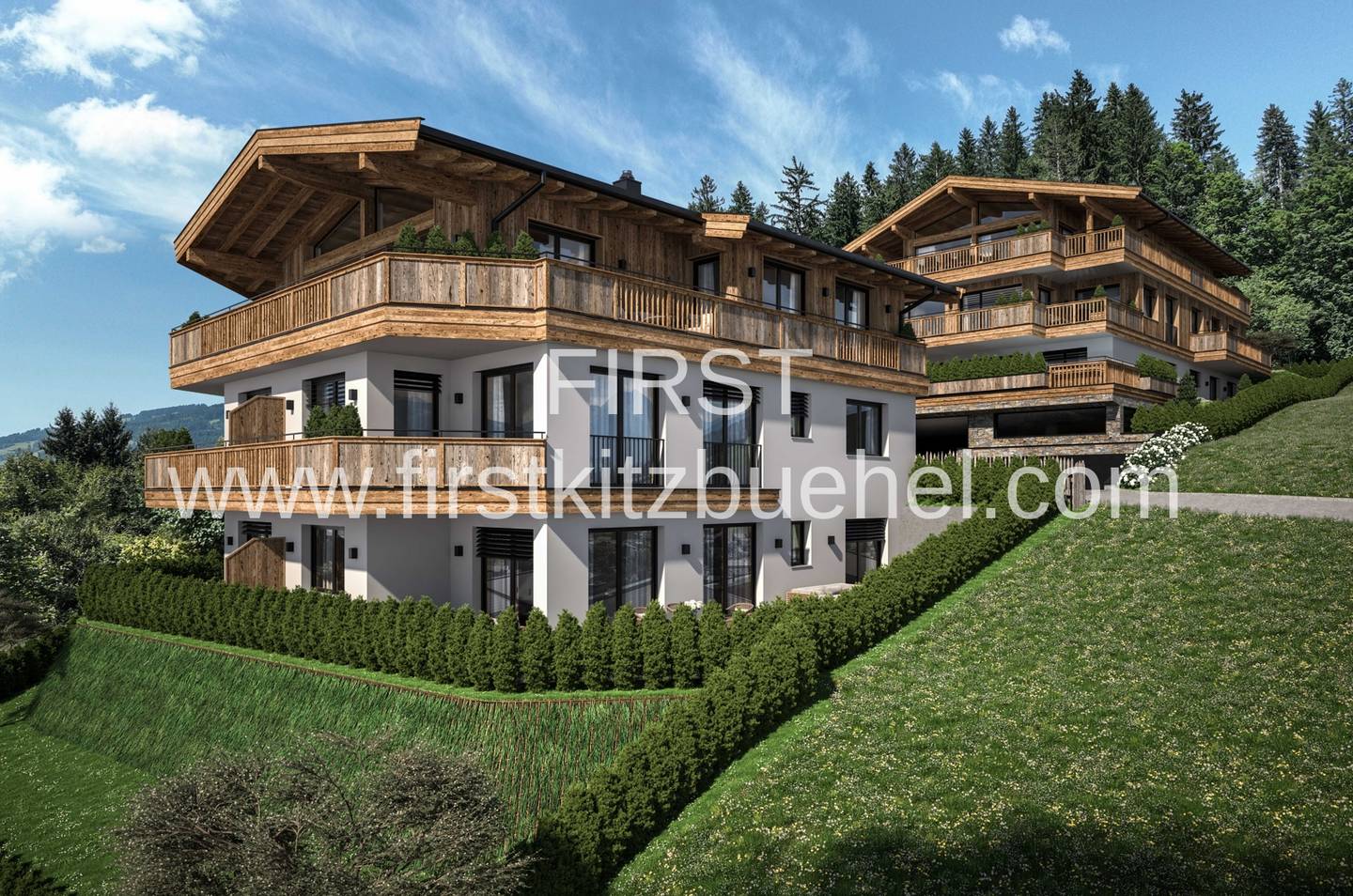 Top floor apartment with panoramic mountain views
